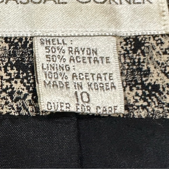 Casual Corner Vintage Long Blazer Black & Beige 3 Button Front Women’s Sz 10 - Picture 13 of 14